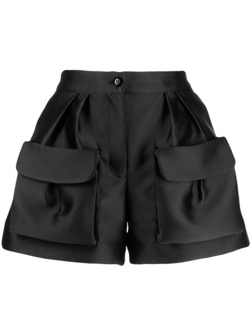 isabel sanchis 3d-pockets satin mini shorts - black