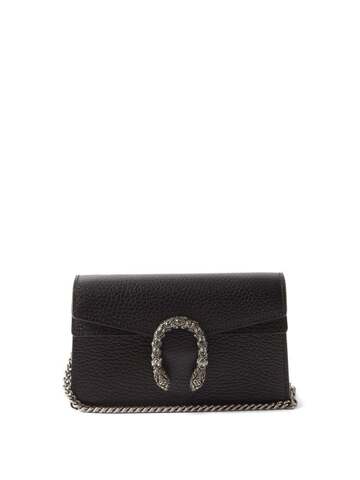 gucci - dionysus crystal and leather cross-body bag - womens - black