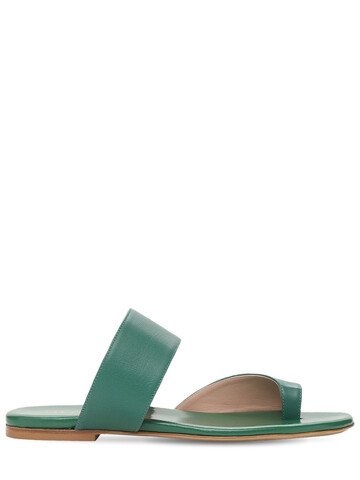 GIA COUTURE 10mm Zefiro Leather Thong Sandals in green