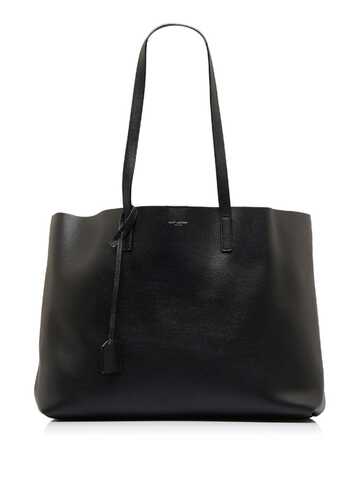 saint laurent pre-owned large leather shopping tote - black