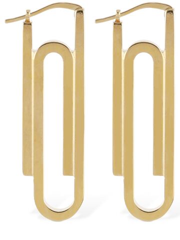 off-white double paperclip earrings in gold