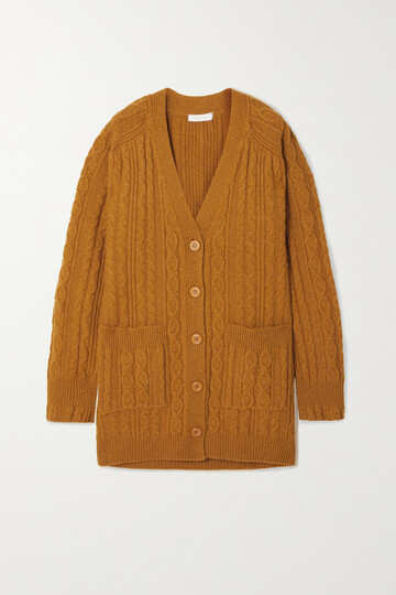 See By Chloé See By Chloé - Cable-knit Wool-blend Cardigan - Brown