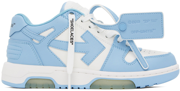 off-white blue & white out of office sneakers