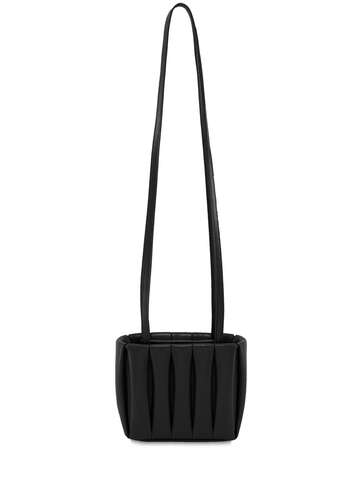 THEMOIRÈ Aria Long Faux Leather Shoulder Bag in black