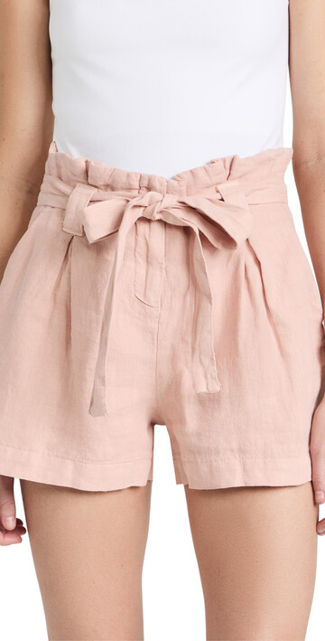 L'AGENCE Hillary Paperbag Shorts in pink