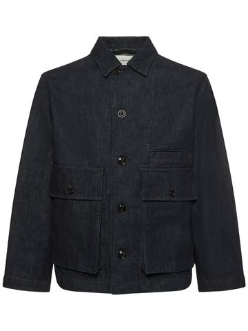 lemaire boxy cotton denim jacket in navy