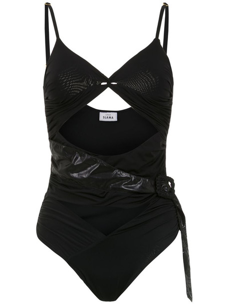 Amir Slama swimsuit with cut details in black