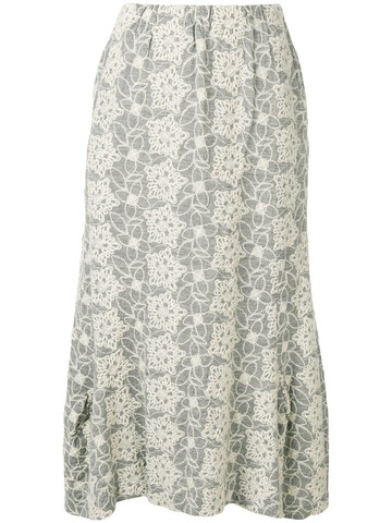 comme des garçons pre-owned 1999's embroidered midi skirt - grey