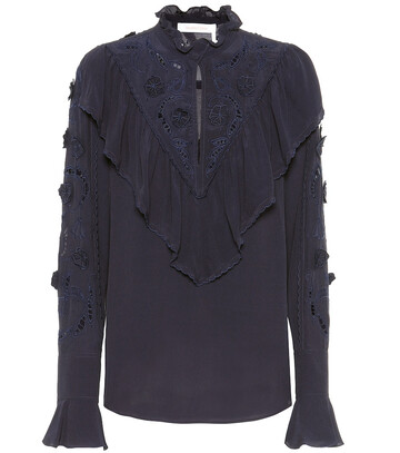 See By Chloé Broderie anglaise blouse in blue