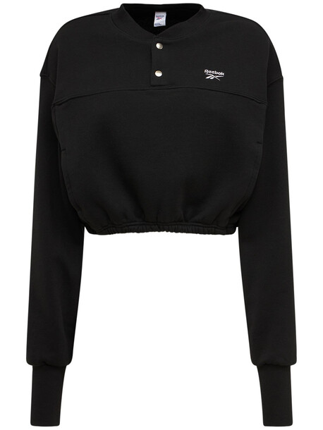 REEBOK CLASSICS Cotton Cropped Sweatshirt in black