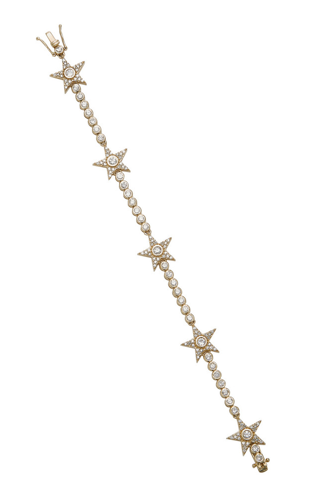 Sheryl Lowe 14K Gold Diamond Tennis Bracelet in metallic