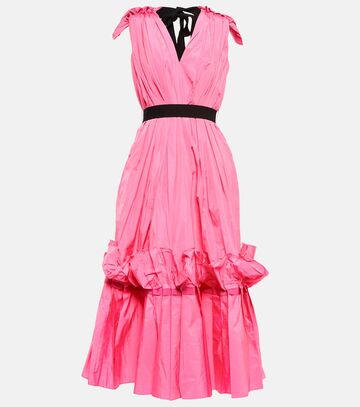 roksanda eniola ruffle-trimmed midi dress in pink