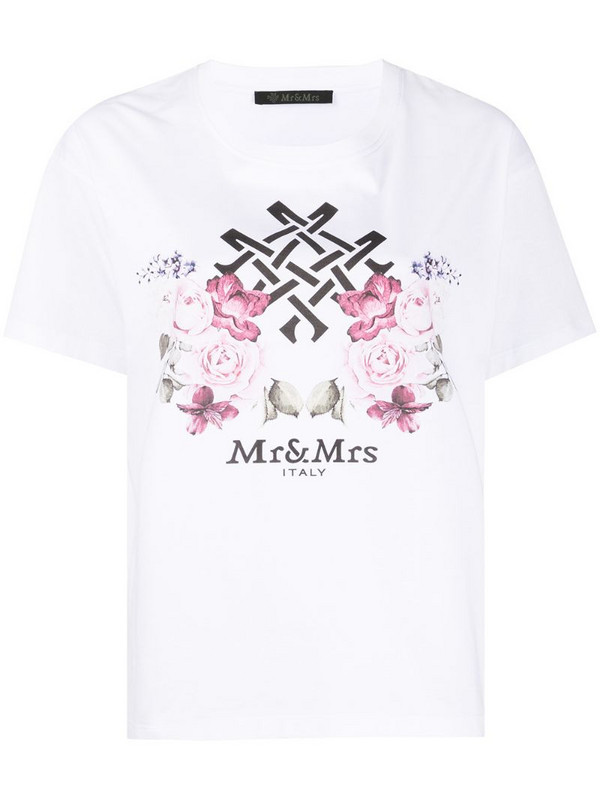Mr & Mrs Italy logo T-shirt in white