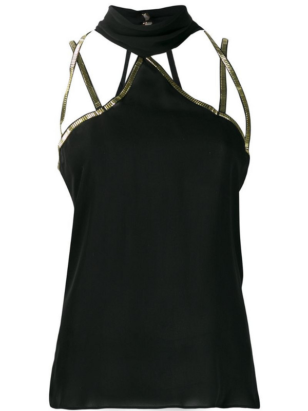 Versace Pre-Owned strappy cut-out detailed top in black