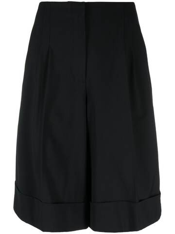 msgm virgin wool tailored shorts - black