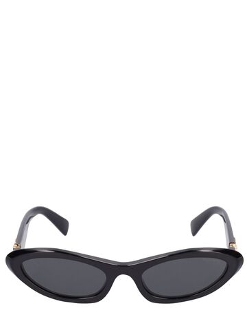 miu miu cat-eye acetate sunglasses in black / grey