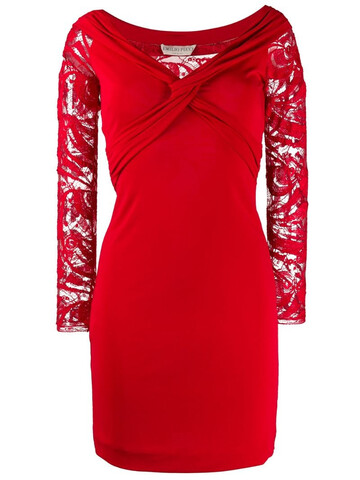 Emilio Pucci Pre-Owned lace panel dress in red