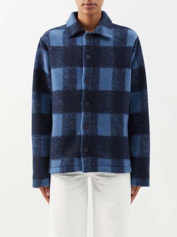 A.P.C. A.P.C. - Craig Checked Brushed-flannel Jacket - Womens - Blue Multi