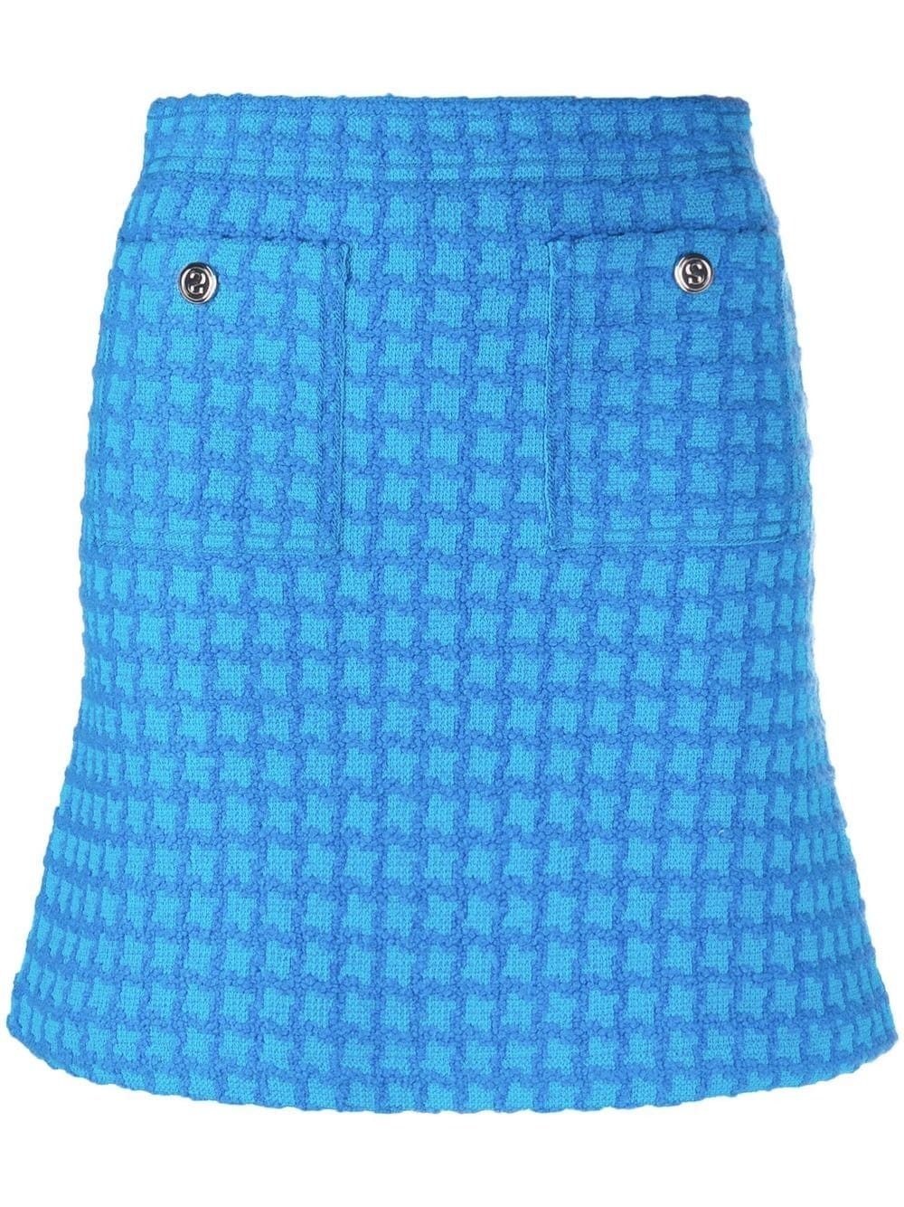 SANDRO houndstooth mini skirt - Blue