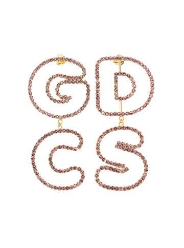 Gcds Womans Andy Pink Crystals Earrings in violet