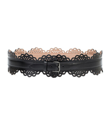 Alaïa Laser-cut leather belt in black