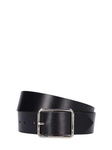 alexander mcqueen leather belt in black