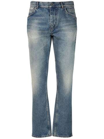 balmain regular denim cotton jeans in blue