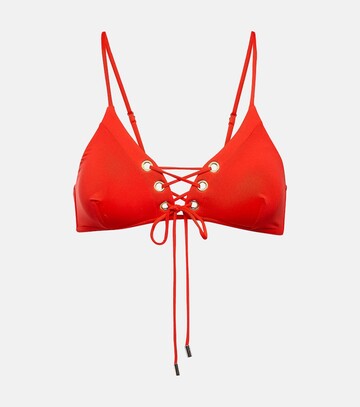 melissa odabash marrakech lace-up bikini top in red