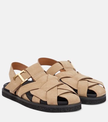 tod's t timeless suede sandals in brown