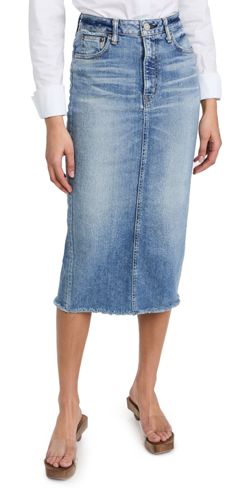 MOUSSY VINTAGE Norman Long Skirt in blue