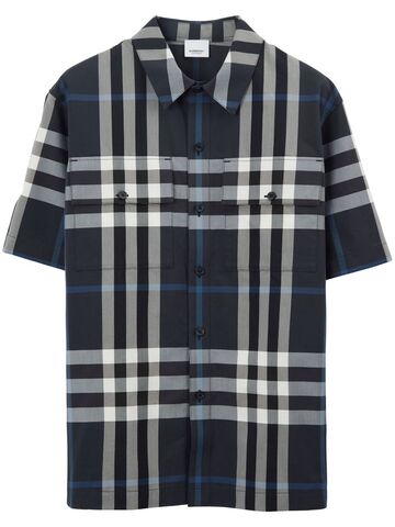 burberry vintage check short-sleeve shirt - blue