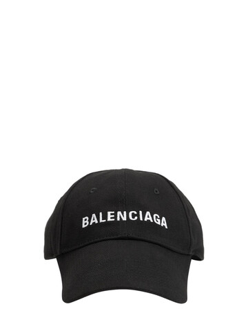 BALENCIAGA Logo Embroidered Cotton Baseball Hat in black