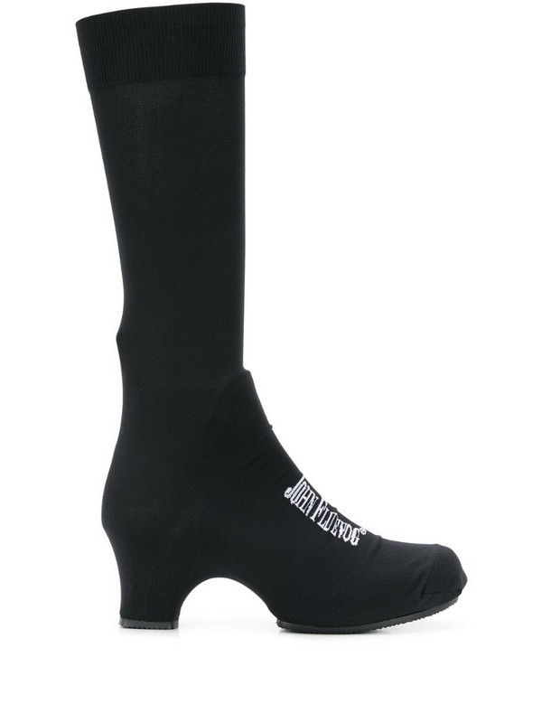 Comme Des Garçons logo sock boots in black