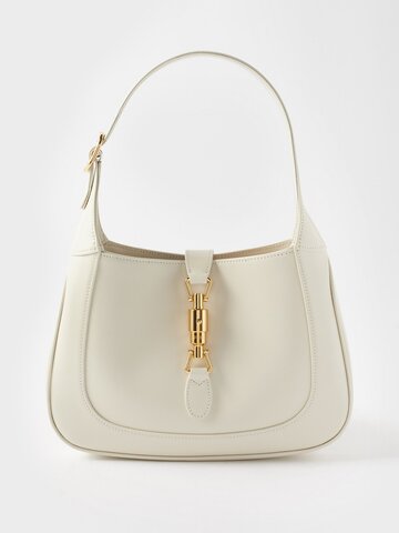 gucci - jackie 1961 small leather shoulder bag - womens - white