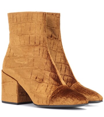 Dries Van Noten Velvet ankle boots in brown
