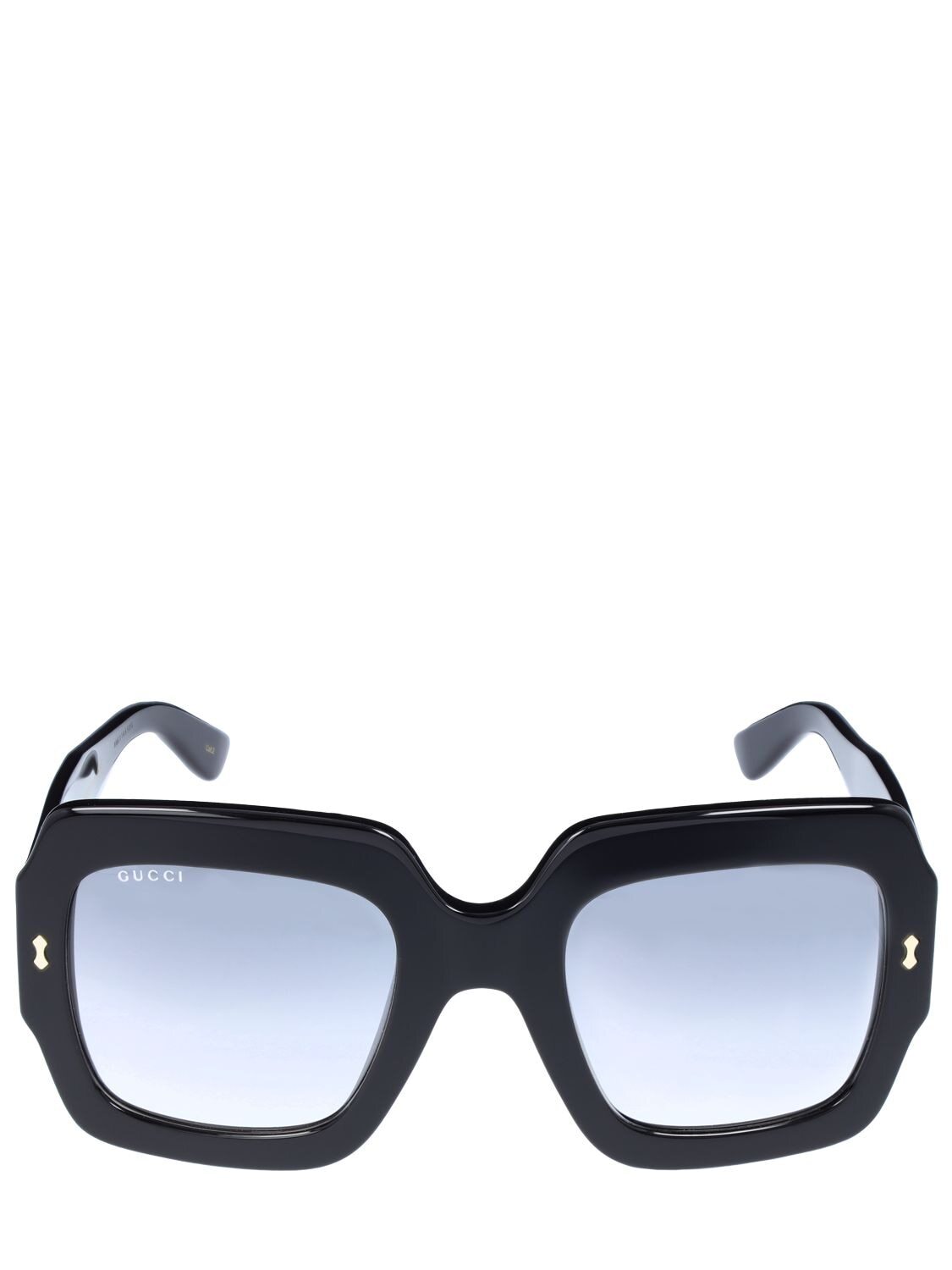GUCCI Sustainability Square Acetate Sunglasses in black / grey