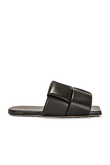 bottega veneta patch mule flat sandal in black