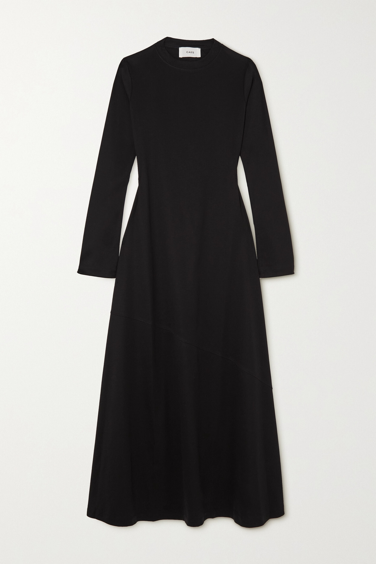 Caes - Paneled Organic Cotton-jersey Maxi Dress - Black