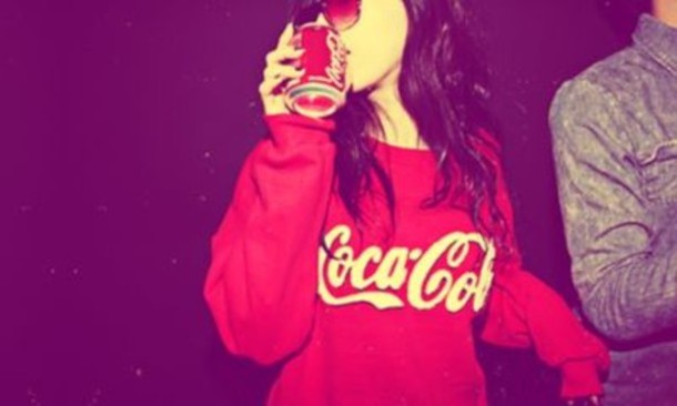 sweater coca cola red dress crewneck long sleeves
