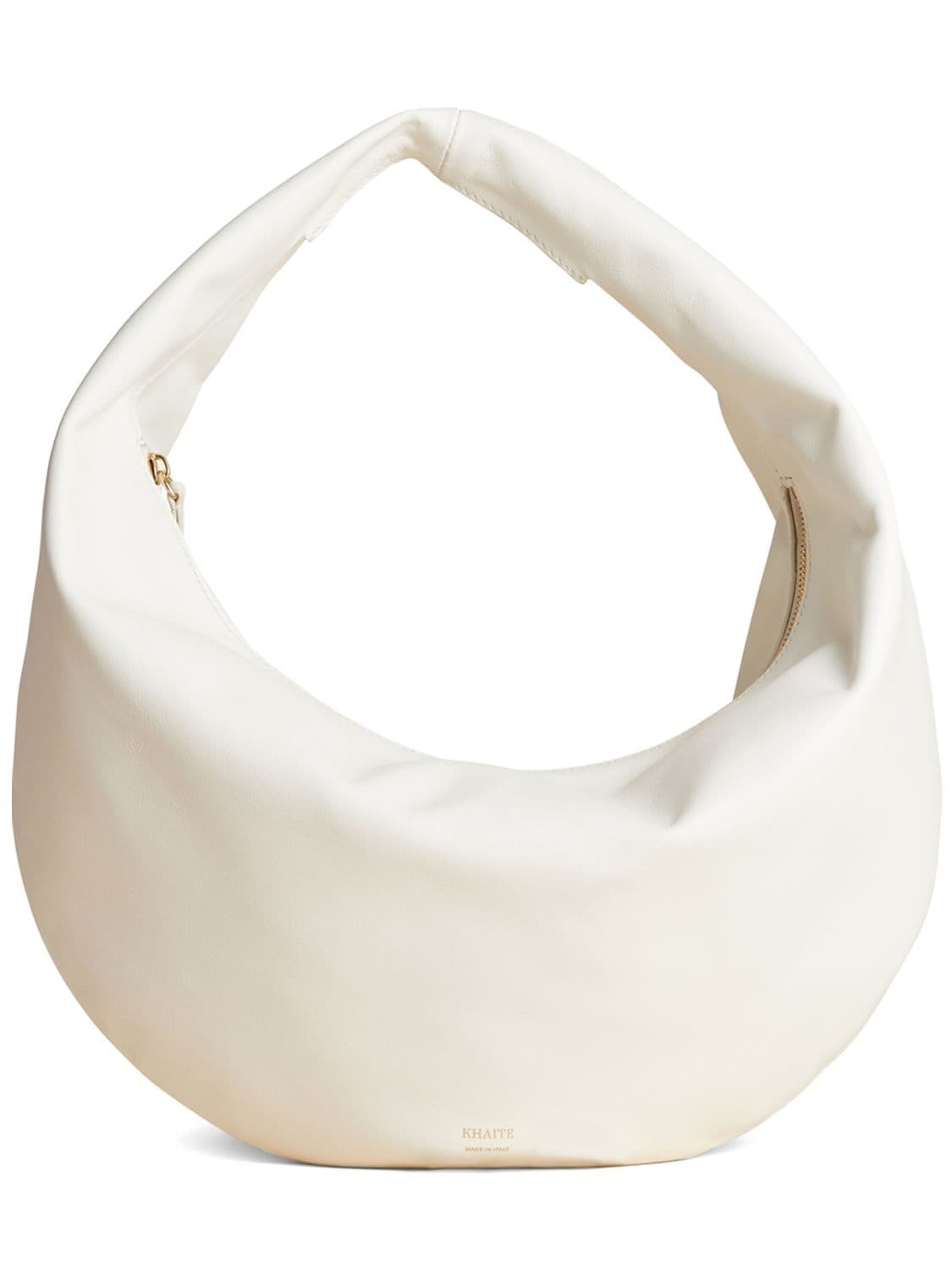 KHAITE Medium Olivia Leather Hobo Shoulder Bag in white