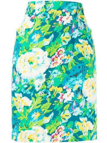 Kenzo Pre-Owned 1980s floral print skirt in blue
