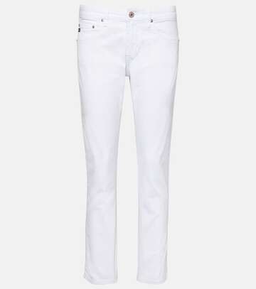 ag jeans ex-boyfriend mid-rise slim jeans in white