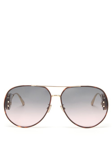 Dior - Diorbobby Oversized Aviator Metal Sunglasses - Womens - Grey