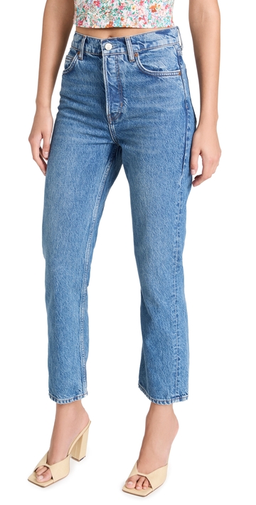 reformation cynthia high rise straight jeans colorado 28