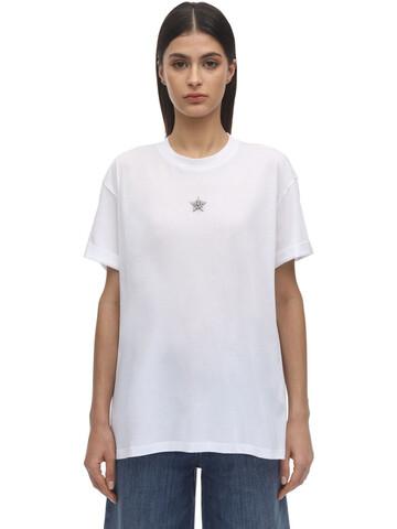 STELLA MCCARTNEY Star Embroidered Cotton Jersey T-shirt in white