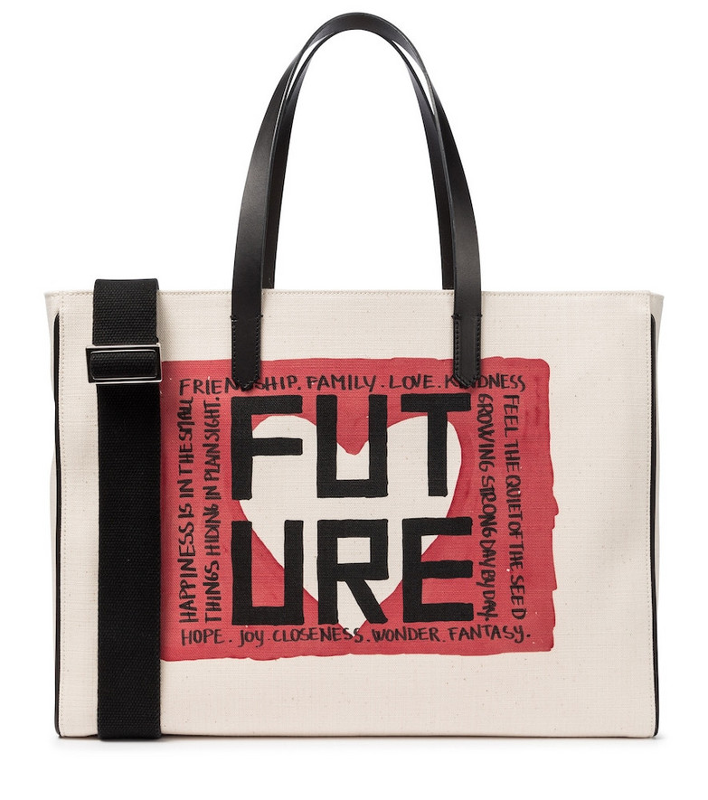 Golden Goose California printed canvas tote in white