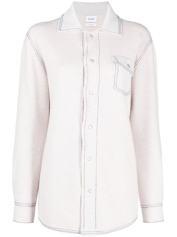 Barrie cashmere-cotton blend shirt in neutrals