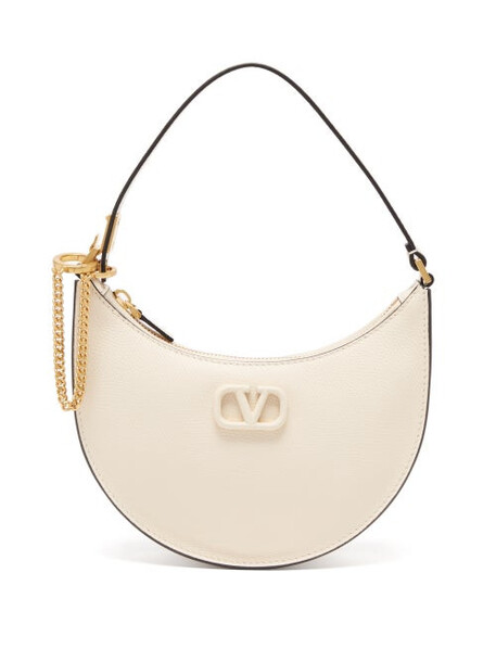 Valentino Garavani - V-logo Mini Leather Shoulder Bag - Womens - White