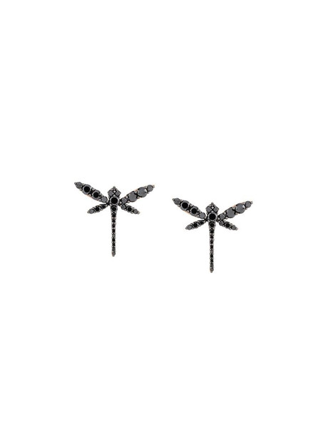 Anapsara mini dragonfly earrings in black