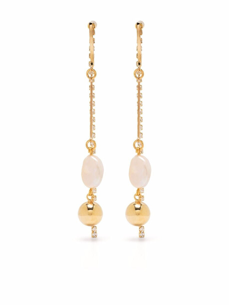 Mounser gold-plated White Cap freshwater pearl earrings